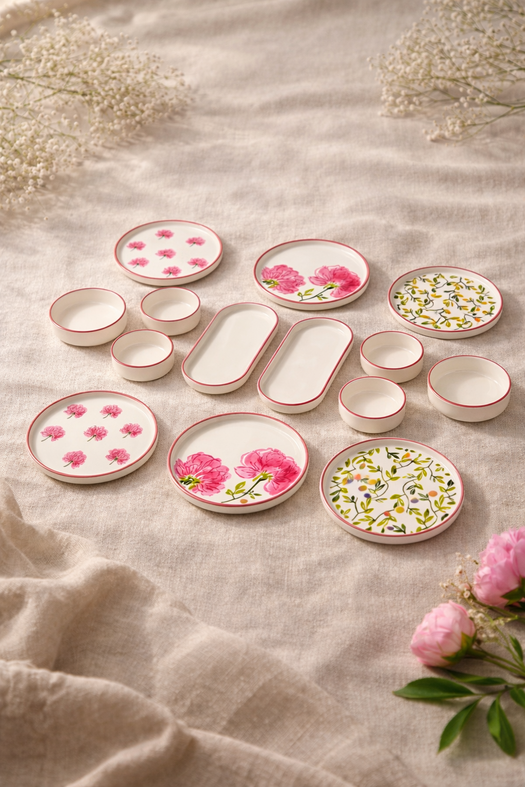 Rose Serisi 14 Parça 6 Kişilik Kahvaltı Takımı