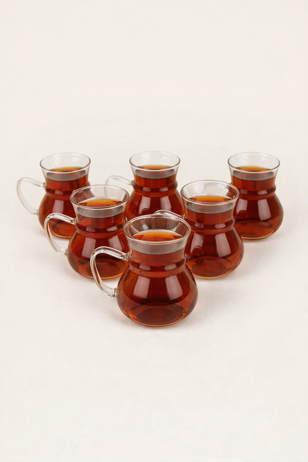 6'lı Borosilikat Cam Çay Bardak Seti