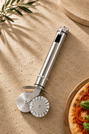 Paslanmaz Çelik Çift Başlıklı Pizza Bıçağı