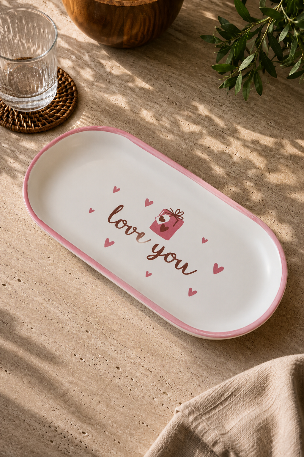 Love Gift 2'li Kayık Tabak 27 Cm