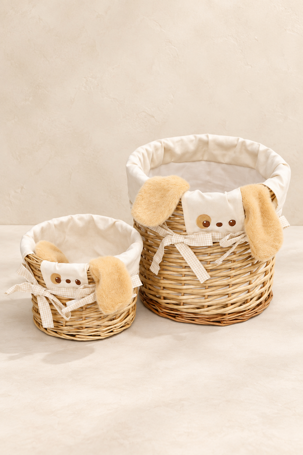 Bamboo Bear's Ear -4'lü Bezli Hasır Sepet - 5. görsel