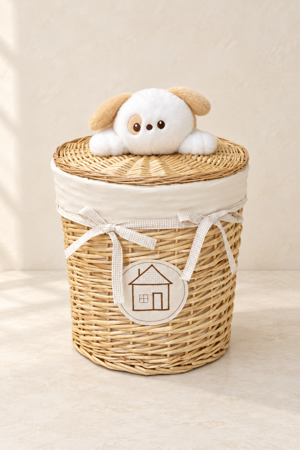 Bamboo Bear's Ear -4'lü Bezli Hasır Sepet - 4. görsel
