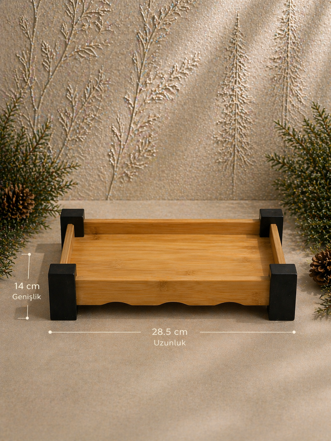 Bambu Ayaklı Tepsi 28*14 Cm