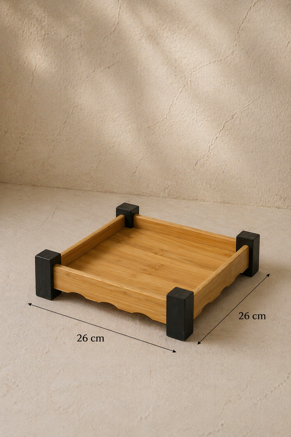 Bambu Ayaklı Tepsi 26*26 Cm