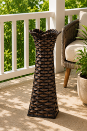 Rustic Hasır Vazo - Koyu Kahve 50 Cm