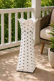 Rustic Hasır Vazo - Beyaz 50 Cm