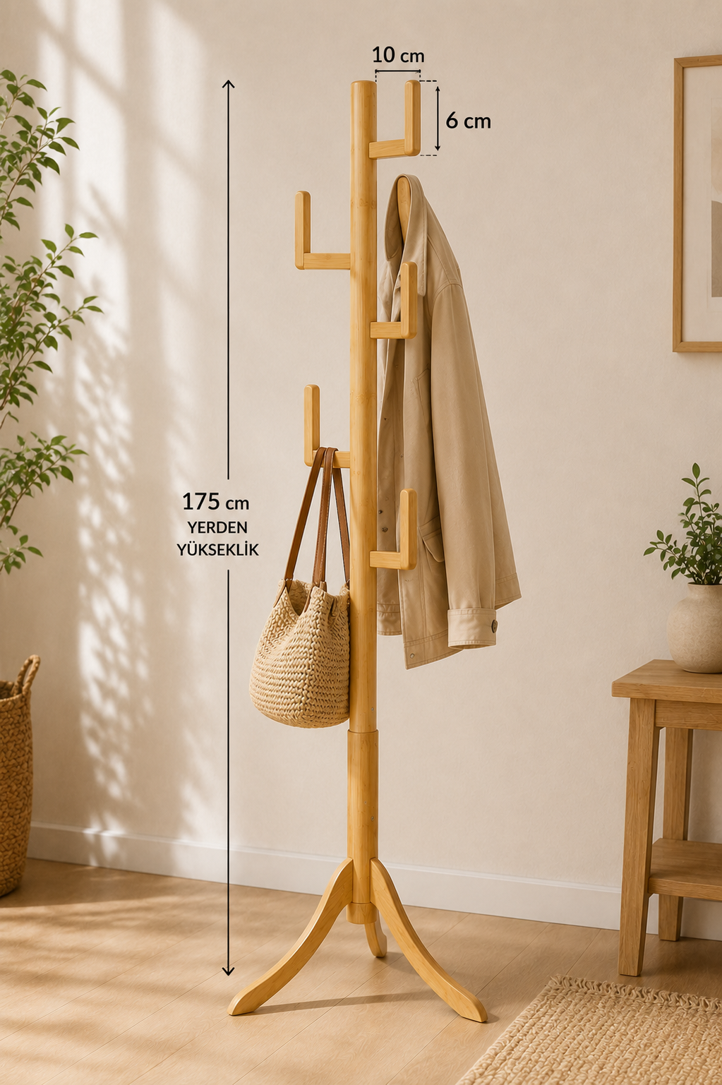Bambu Portmanto Askılık