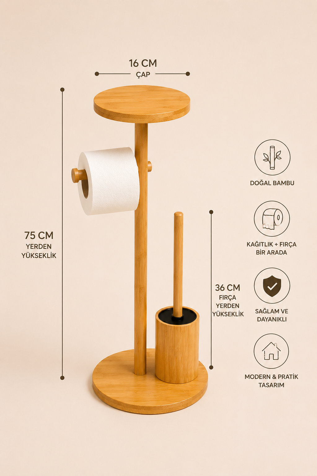 Bambu Tuvalet Yanı Organizer