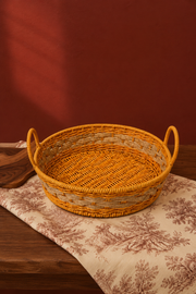 Meva Rattan Yuvarlak Sepet Organizer