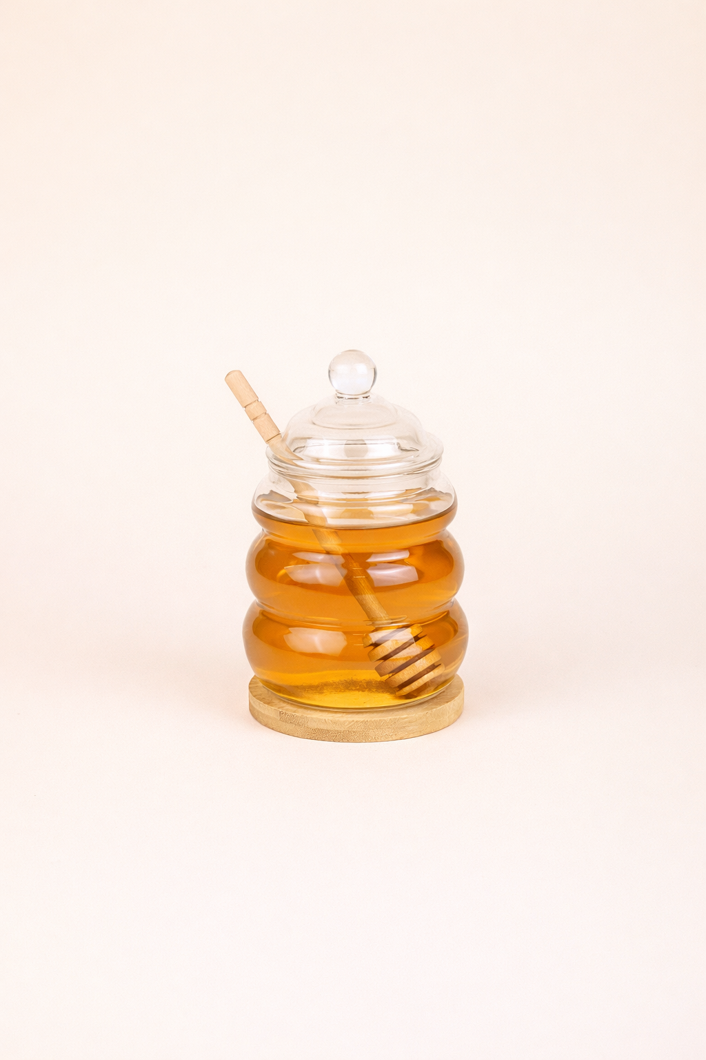 Kaşıklı Cam Bal Kavanozu - 480 ML