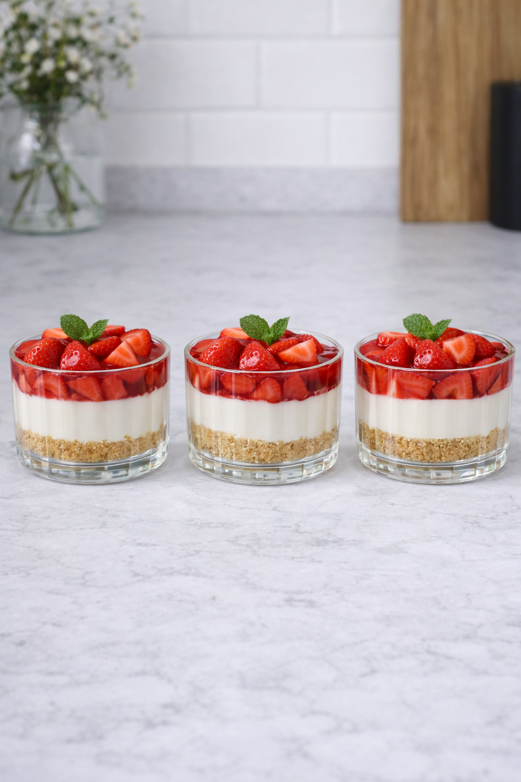 3'lü Borosilikat Cam Kase & Magnolya Kasesi