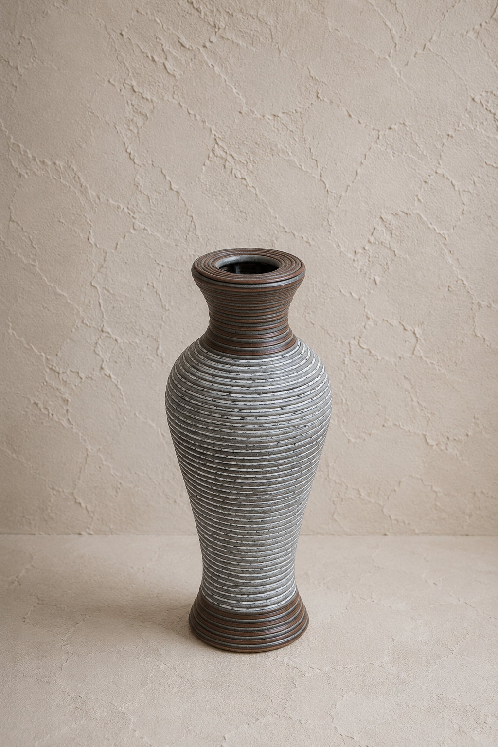 Rustic Rattan Vazo - Beyaz