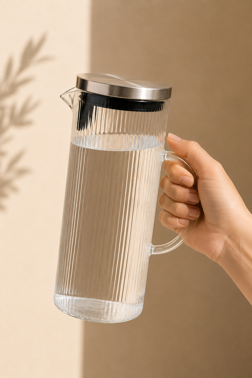 Metal Süzgeç Kapaklı Cm Sürahi 1,5 Litre