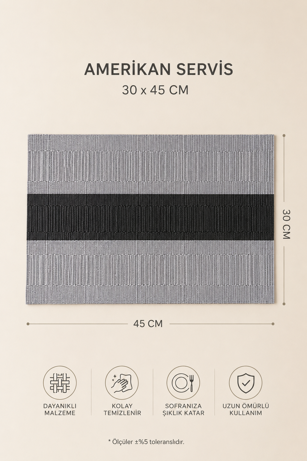 6'lı Stone Line Sentetik Amerikan Servis