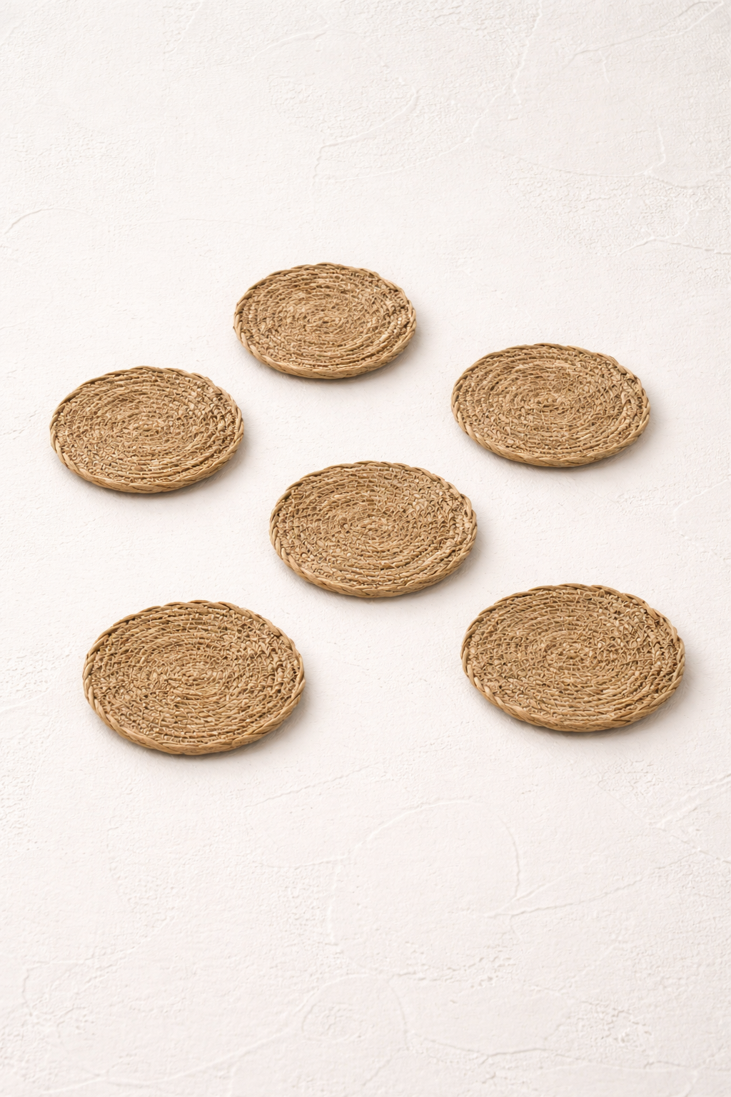 6'lı Hasır 10 Cm Nihale & Bardak Altlığı