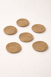 6'lı Hasır 10 Cm Nihale & Bardak Altlığı