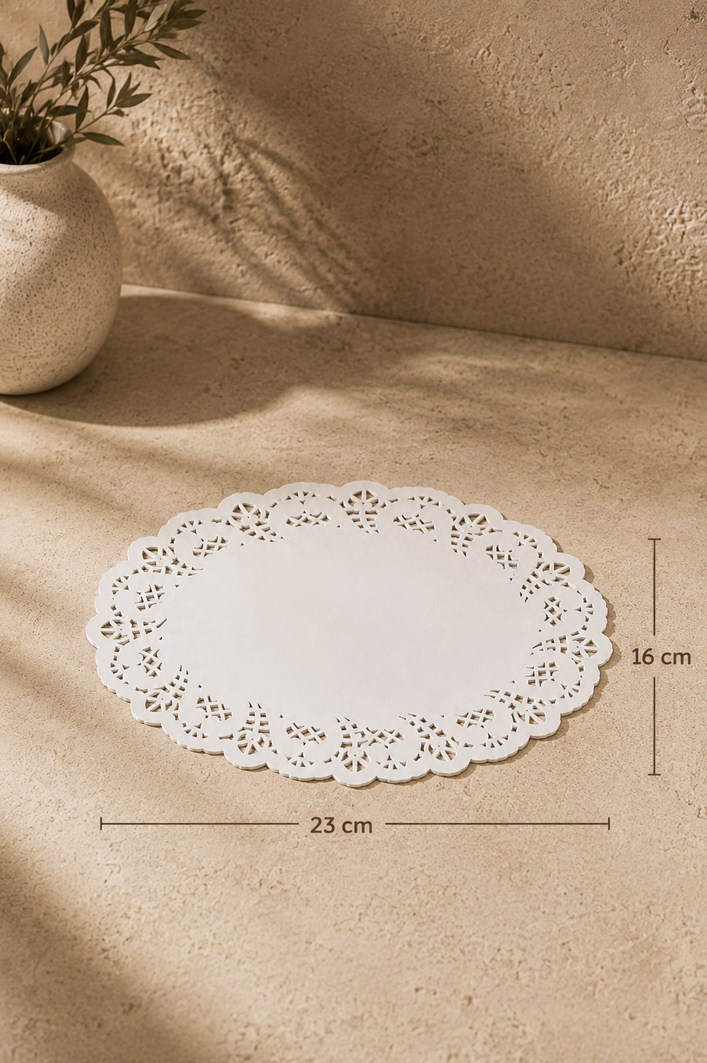 100'lü Oval Dantel Sunum Kağıdı (16x23 Cm)