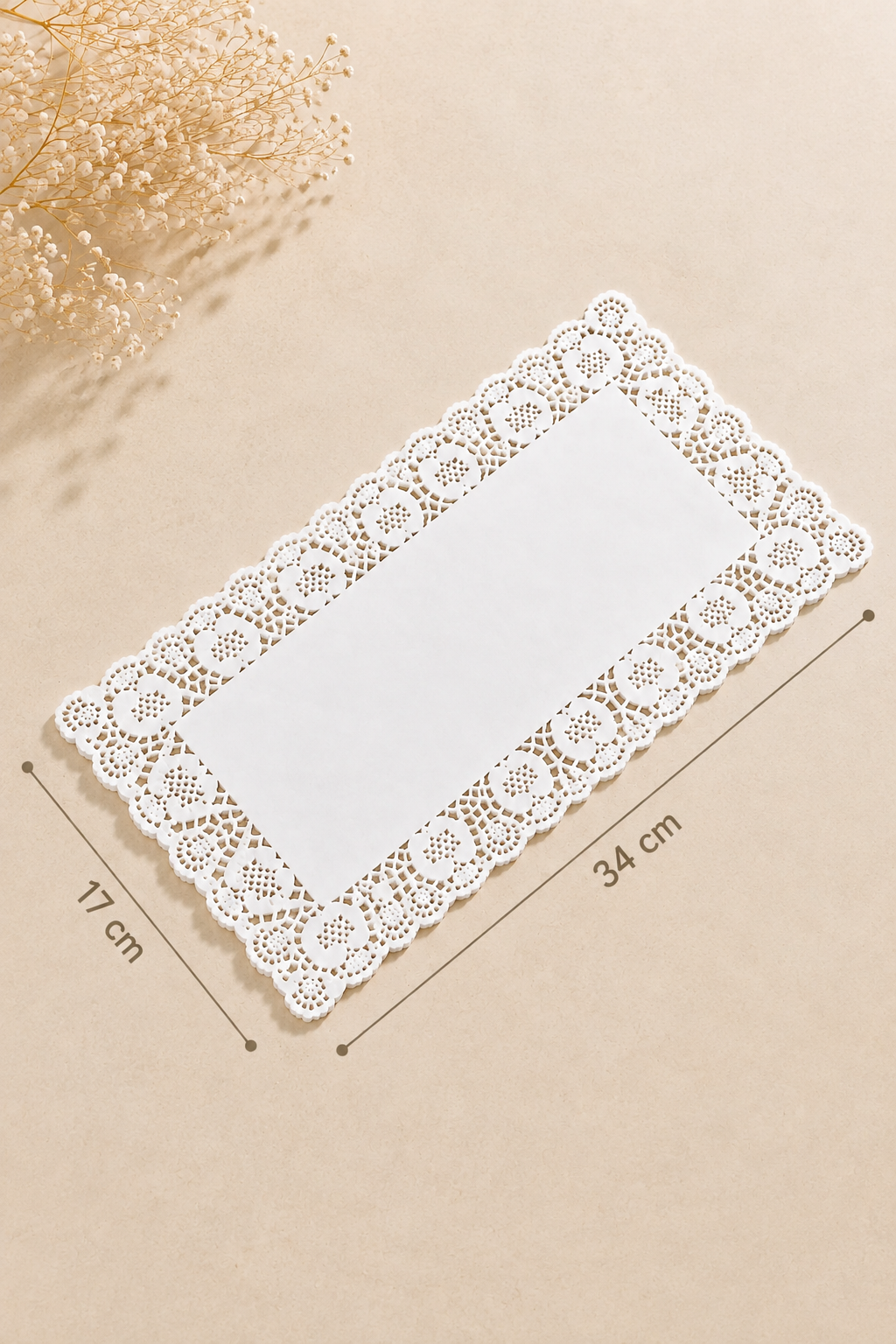 100'lü Dikdörtgen Dantel Sunum Kağıdı (17x34 Cm)