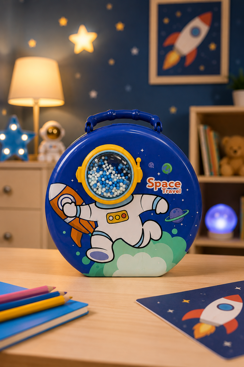 Space Travel Metal Şifreli Çocuk Kumbara - Lacivert