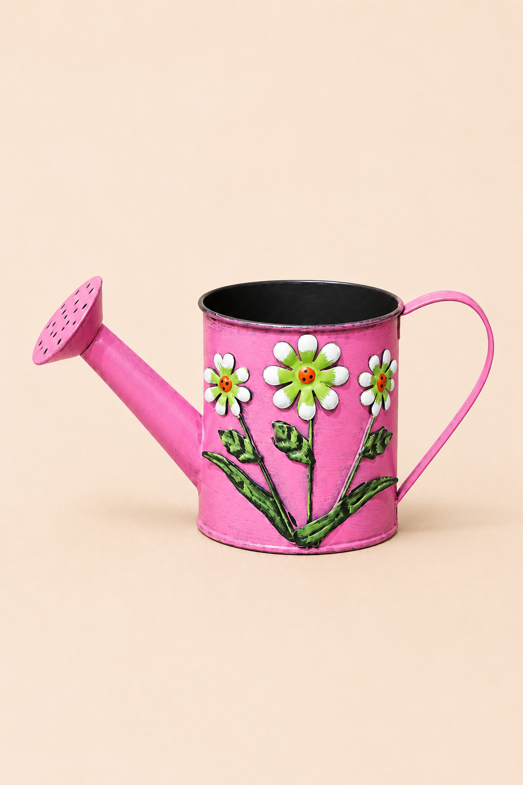 Botanica Metal Bitki Sulama Kabı - Pembe Eskitme Desen