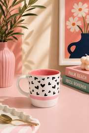 Kalpli Desenli Kupa 300 ML - Pembe