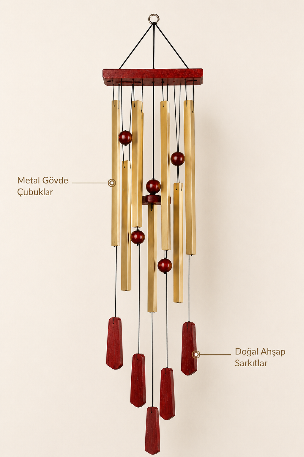 Bamboo Tone Rüzgar Çanı - Gold Renk