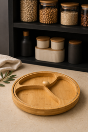28 Cm 3 Bölmeli Bambu Sunumluk