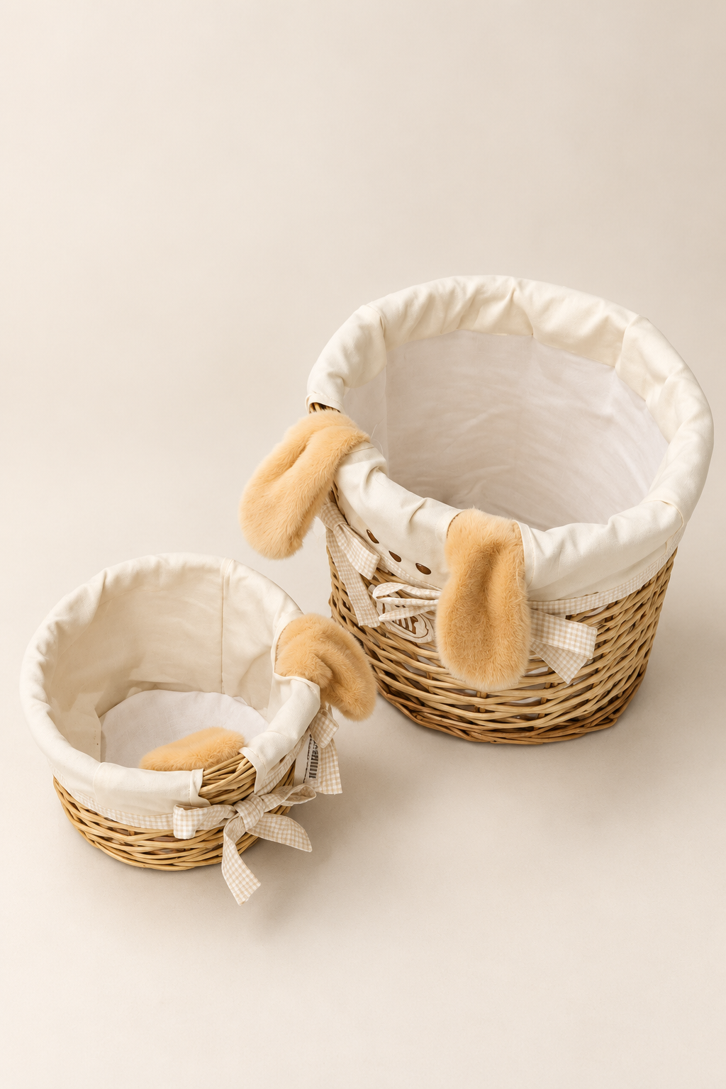 Bamboo Bear's Ear -4'lü Bezli Hasır Sepet - 3. görsel