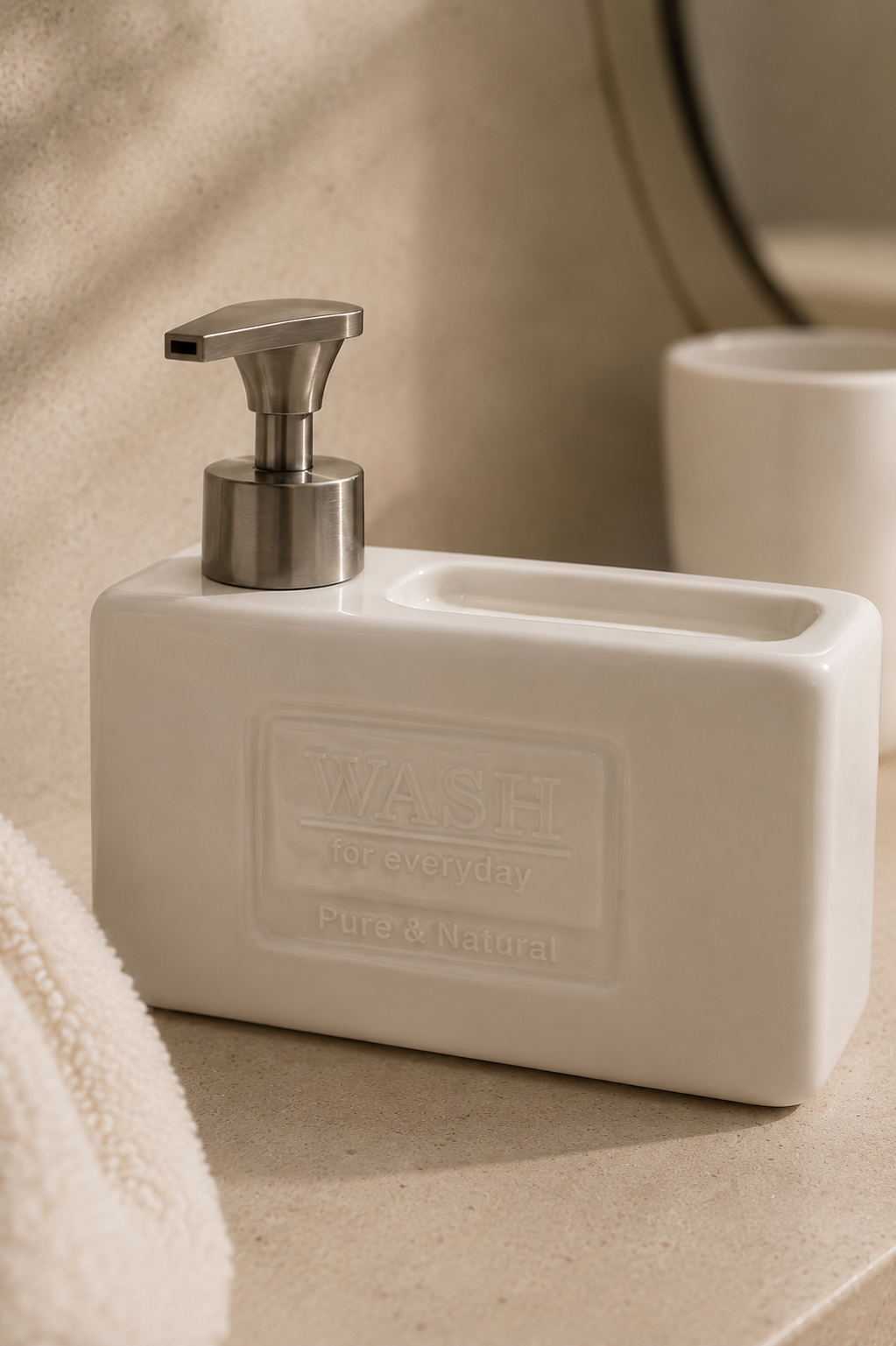 Wash Porselen Sıvı Sabunluk - 19 Cm