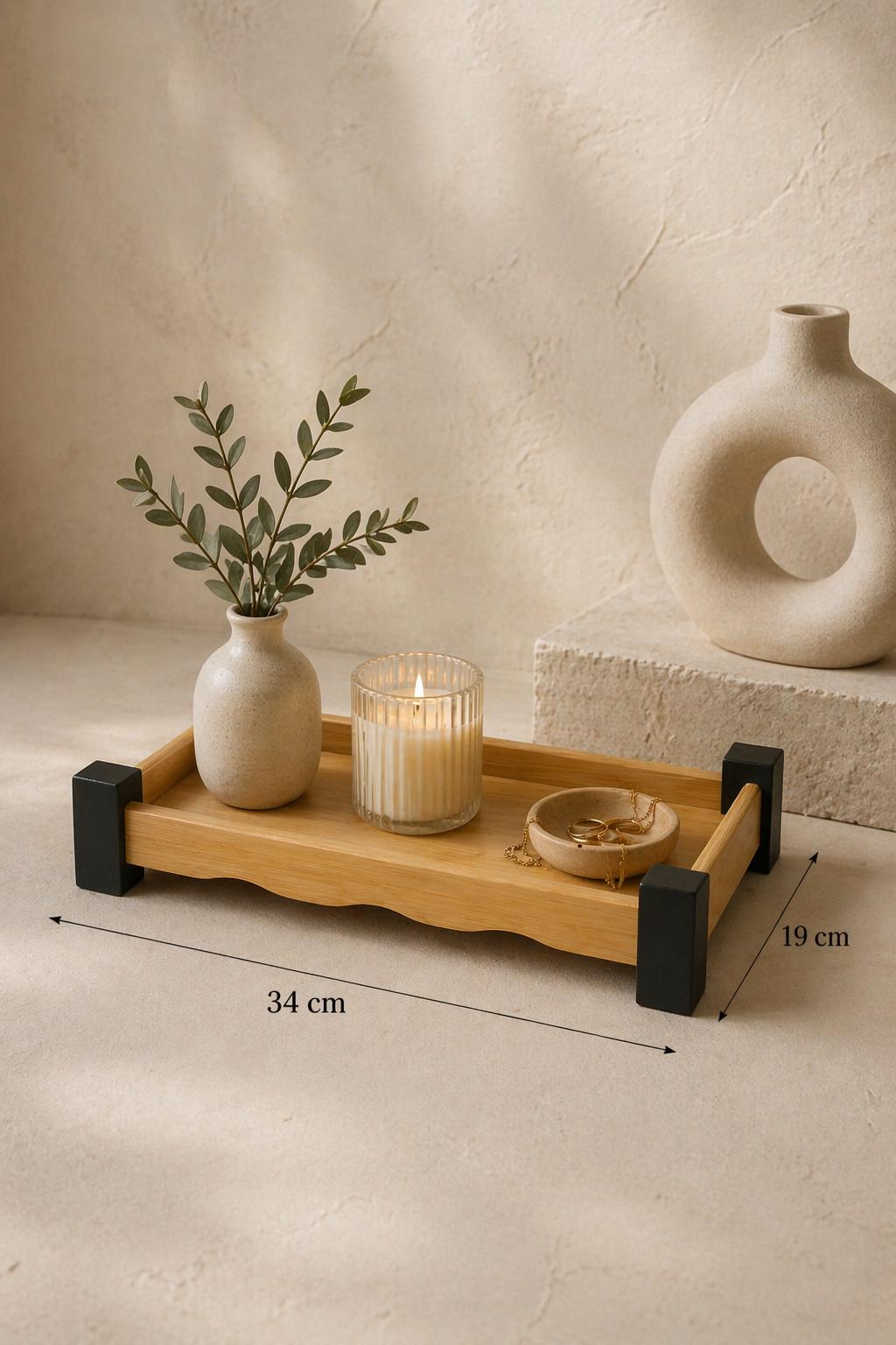 Bambu Ayaklı Tepsi 34*19 Cm