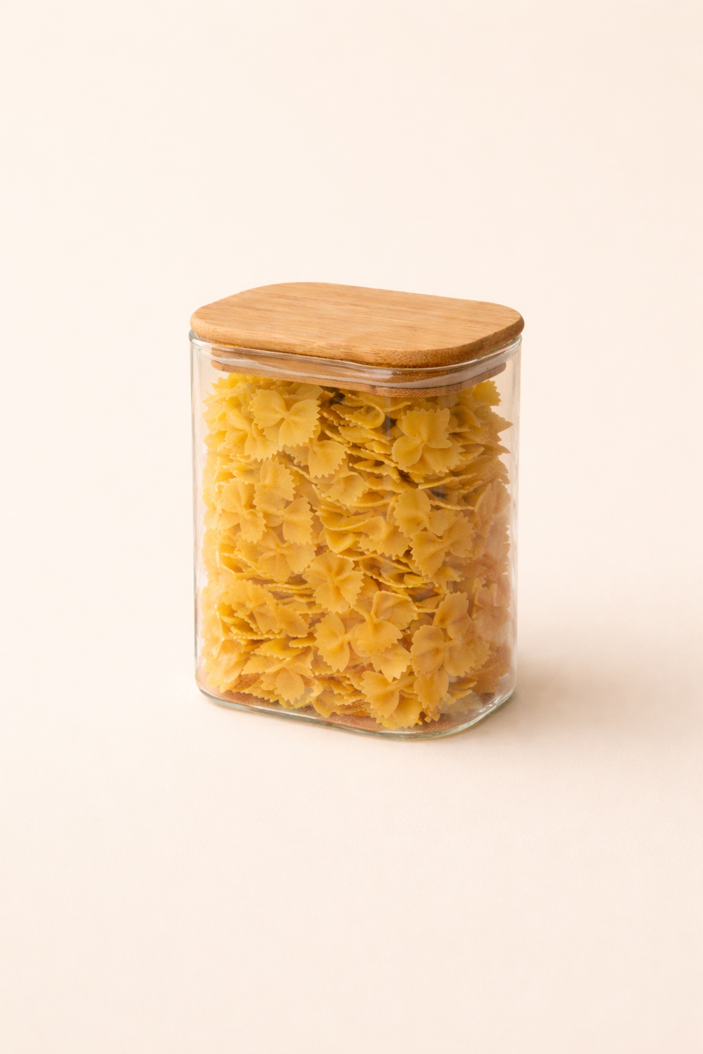 1100 Ml Bambu Kapaklı Cam Kavanoz  - 15 Cm