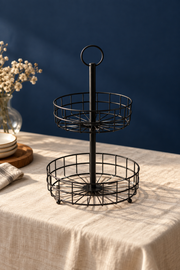 Shadow 2 Katlı Metal Sunumluk & Organizer Sepeti 44 Cm