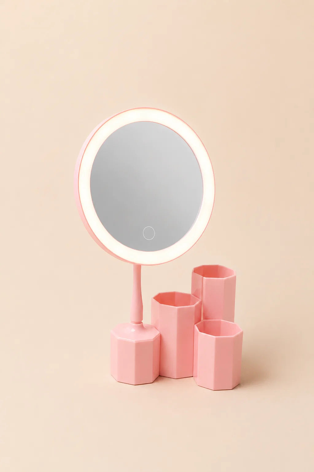 Organizerli Led Makyaj Aynası - Pembe