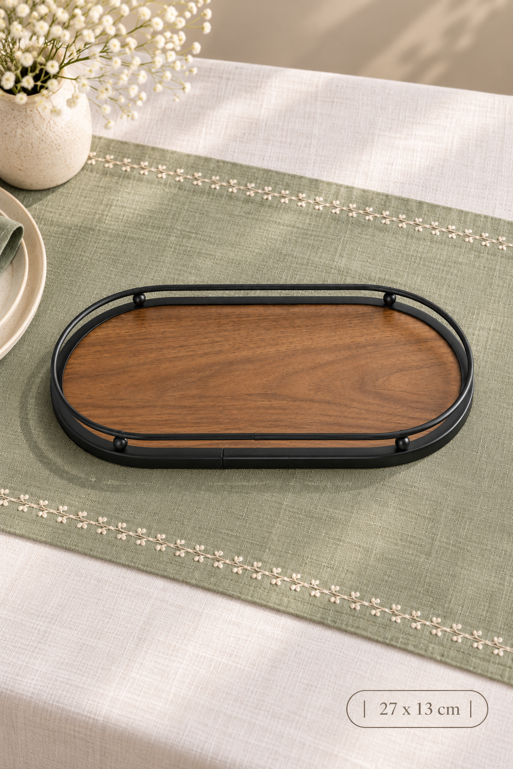 Belgrad Oval Sunumluk (27x13 Cm)
