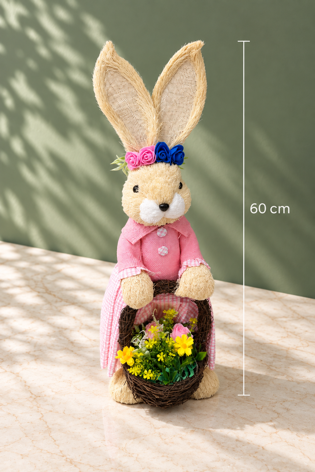 Pıtırcık Tavşan Biblo - Pembe Hası Polyester 60 Cm
