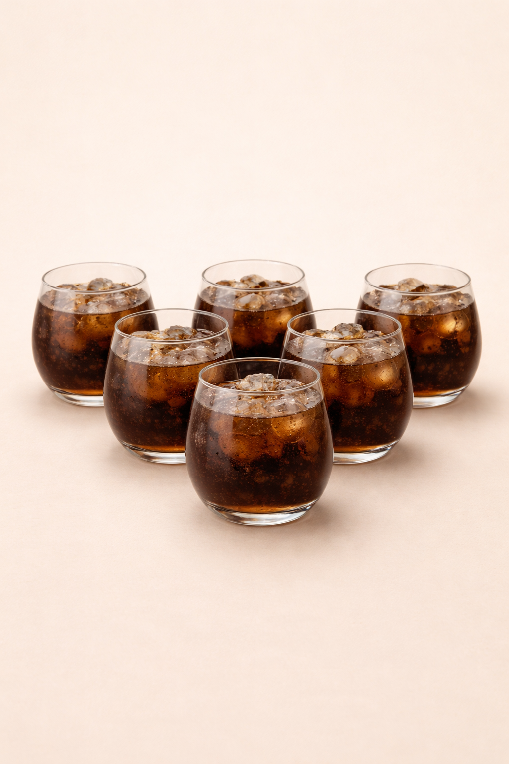 6'lı Tombul Kristal Cam Meşrubat Bardağı - 480 ML