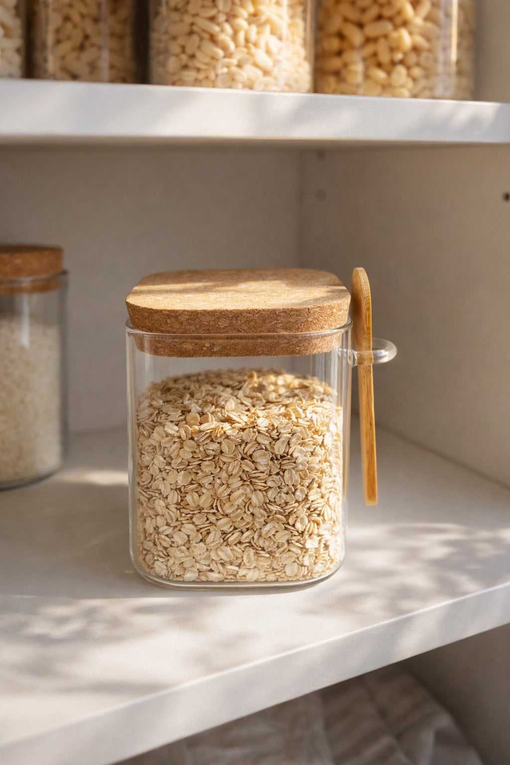 Mantar Kapak Kaşıklı Cam Kavanoz - 450 ML