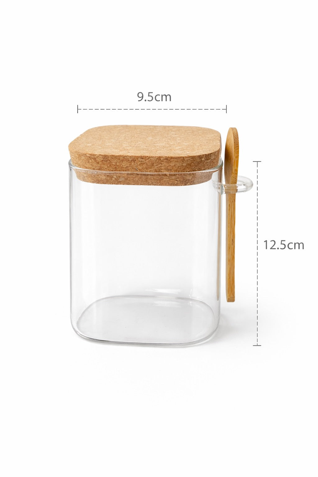 Mantar Kapak Kaşıklı Cam Kavanoz - 450 ML