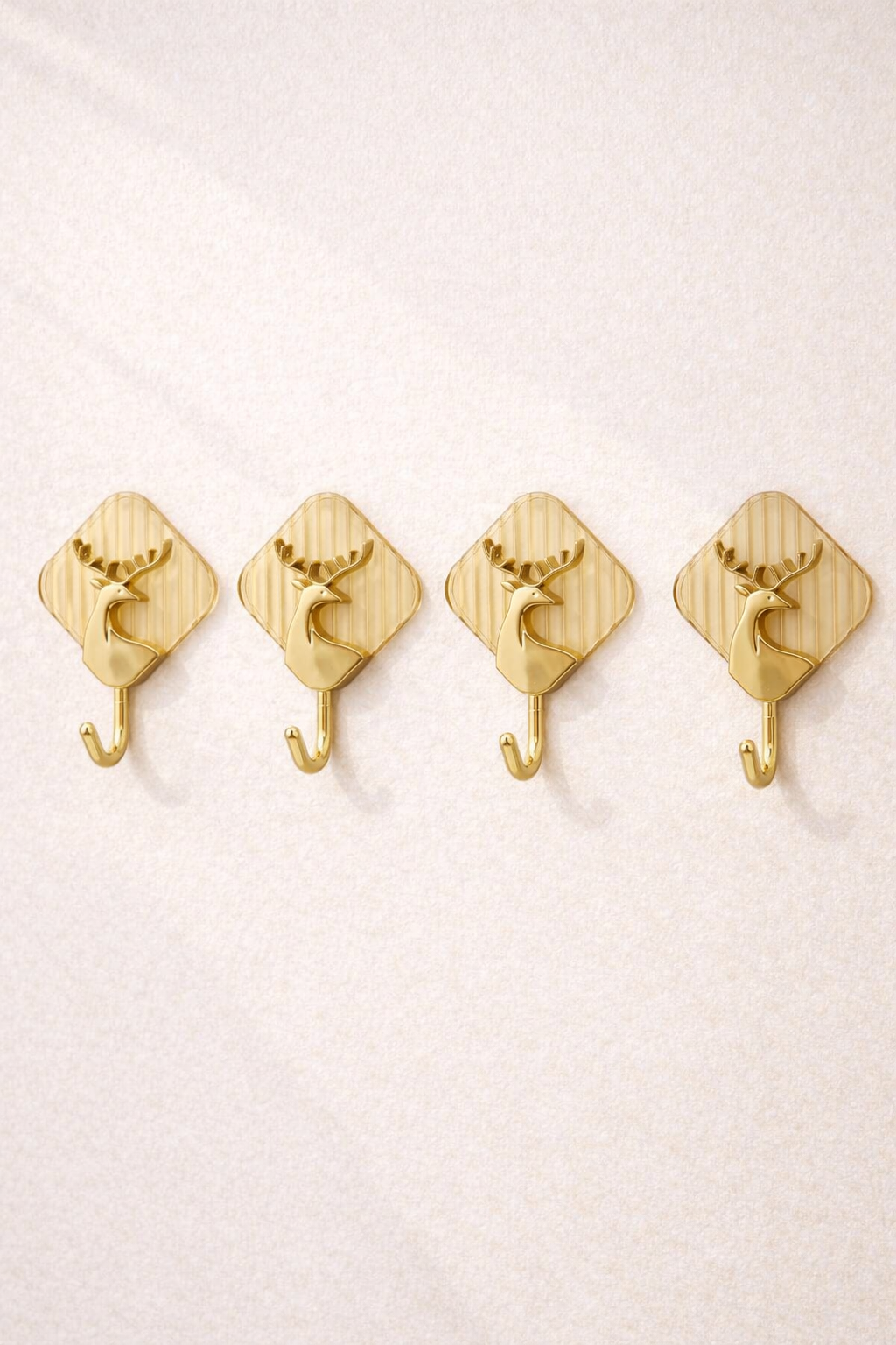 4'lü Yapışkanlı Plastik Mutfak & Banyo Askısı - Gold