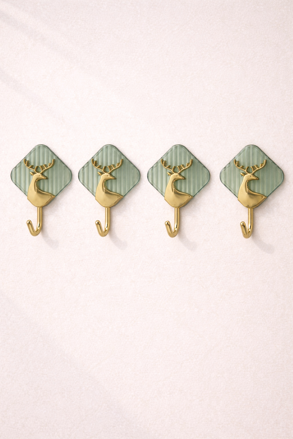 4'lü Yapışkanlı Plastik Mutfak & Banyo Askısı - Yeşil