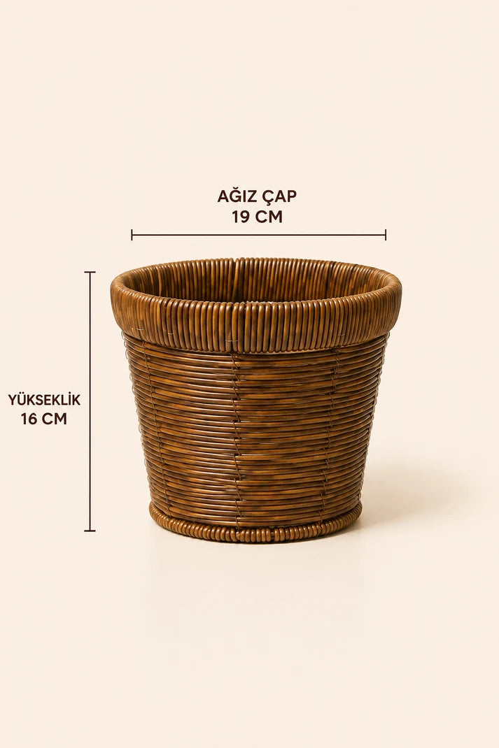 Botanica Rattan Saksı - Koyu Renk