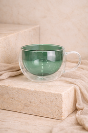 300 Ml Çift Cidarlı Tombul Kupa Bardak - Koyu Yeşil