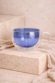 300 Ml Çift Cidarlı Tombul Kupa Bardak - Mavi