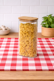1500 Ml Bambu Kapaklı Cam Kavanoz - 22 Cm