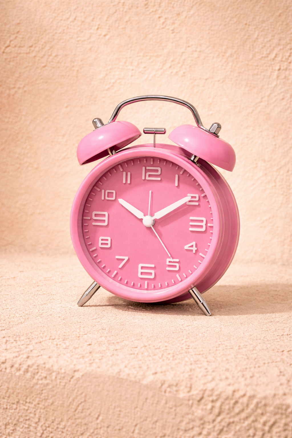 Kurmalı Masaüstü Çalar Saat - Pembe