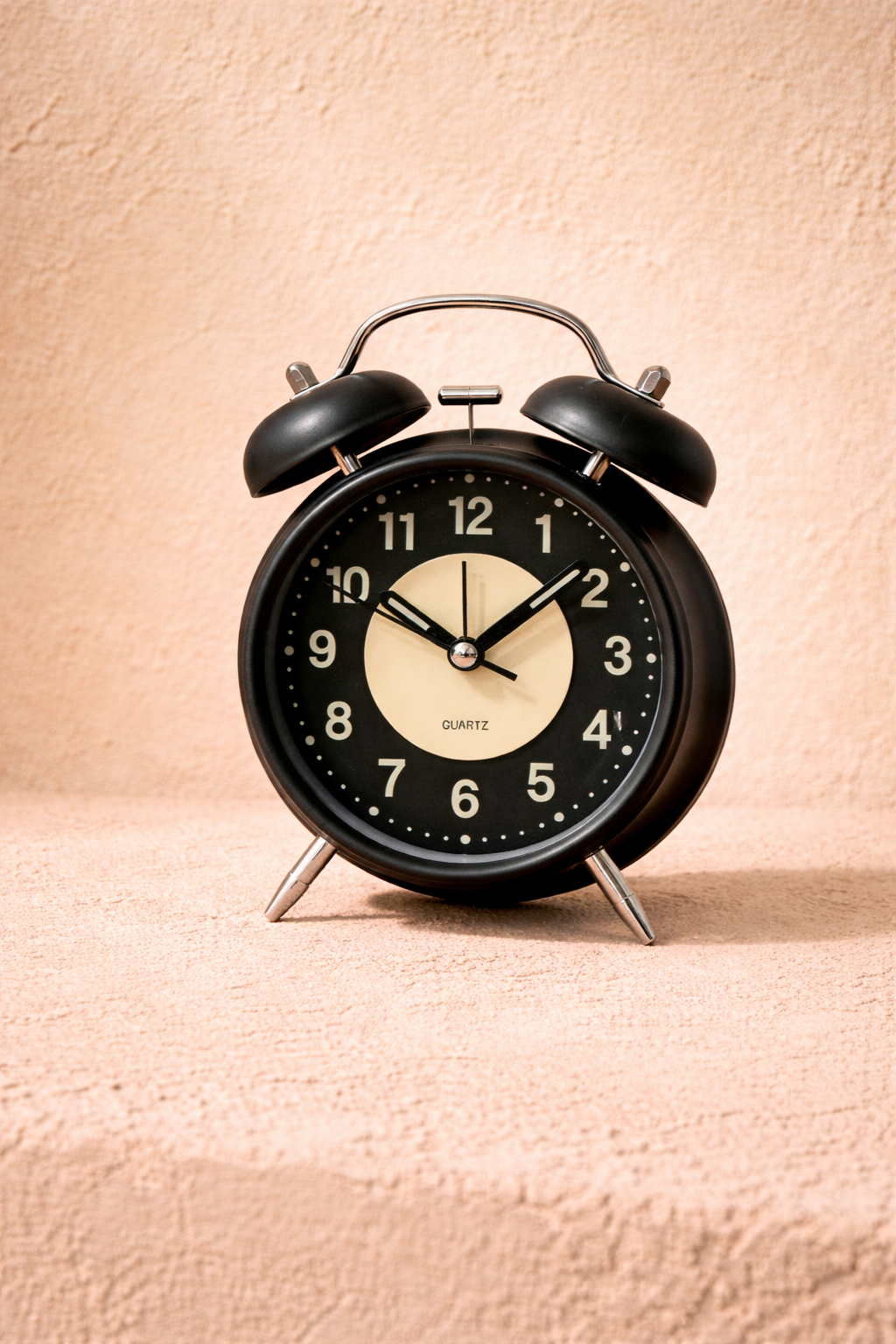 Kurmalı Masaüstü Çalar Saat - Siyah